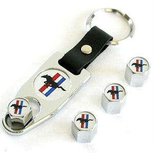 Reifen-Ventilkappen+Key \(Chrom\) 64-25 Ford Mustang