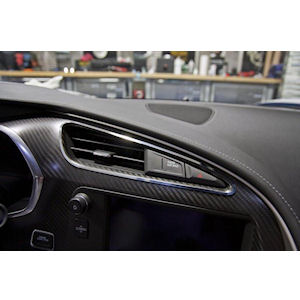For Chevy Corvette 14-19 Mirror Trim ACC Brushed Side View Mirror Trim w Black