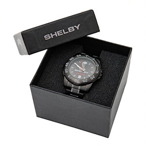 Shadow Black Shelby Logo Armbanduhr offiziell lizenzier Shadow Black Shelby Logo Armbanduhr offiziell lizenzier