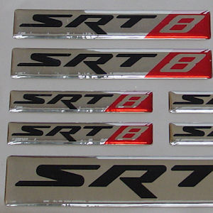 1x 3D Diamond Aufkleber 2006+ Dodge SRT8 100x16mm Chrom