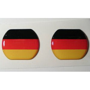 2x 3D Diamond Aufkleber Deutschland Flagge (23x20mm)