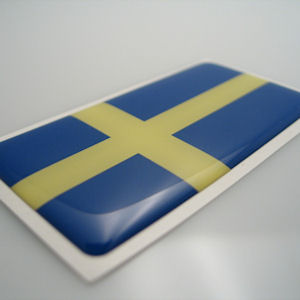 1x 3D Diamond Aufkleber Schweden Flagge 40x20mm