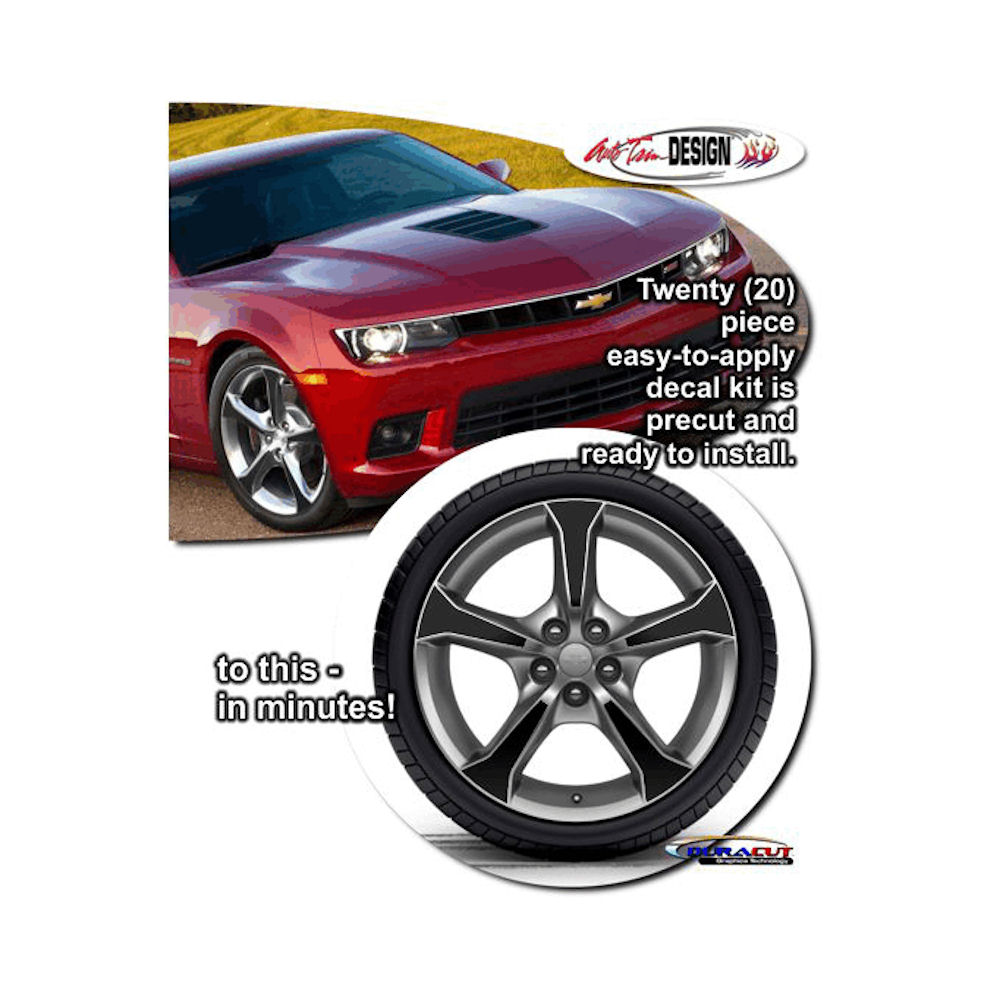 Aufkleber - Felgendekor 5 (schwarz) 13-15 Chevy Camaro