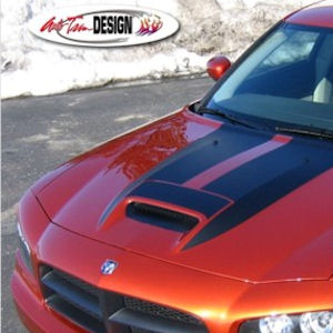 ATD Rally Streifen Motorhaube f�r 2006-10 Dodge Charger