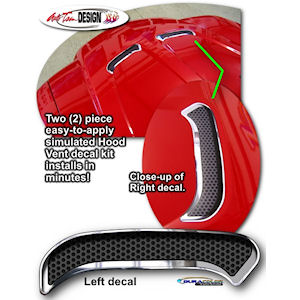 ATD Aufkleber Motorhauben-Vents f�r 11-14 Dodge Charger