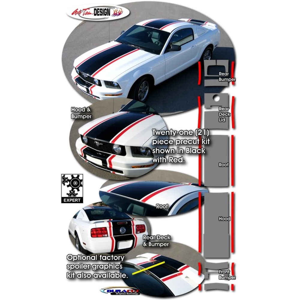 Aufkleber Rally Stripes 01 05 09 Ford Mustang GT