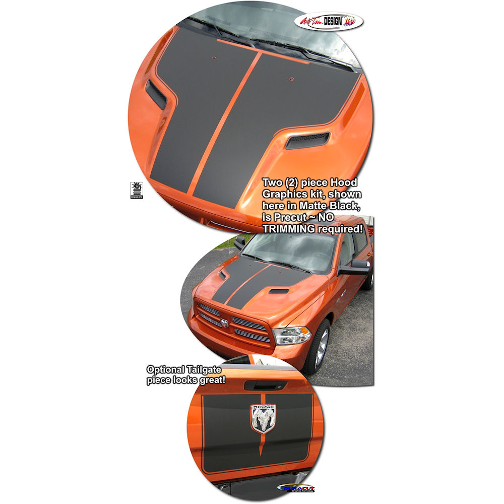 Aufkleber - Rally Stripes (01) 09-18 Dodge RAM Quad