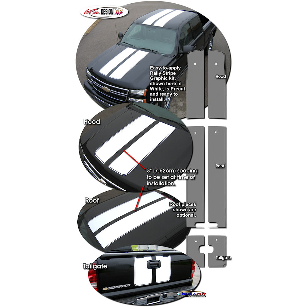Aufkleber - Rally Stripes (01) 99-06 Chevy Silverado EXT