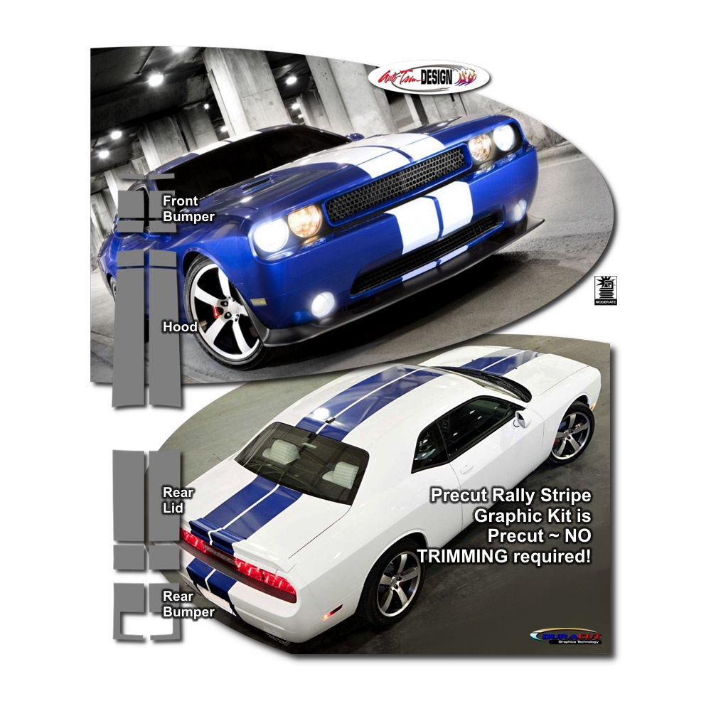 Aufkleber - Rally Stripes (02) 08-10 Dodge Challenger