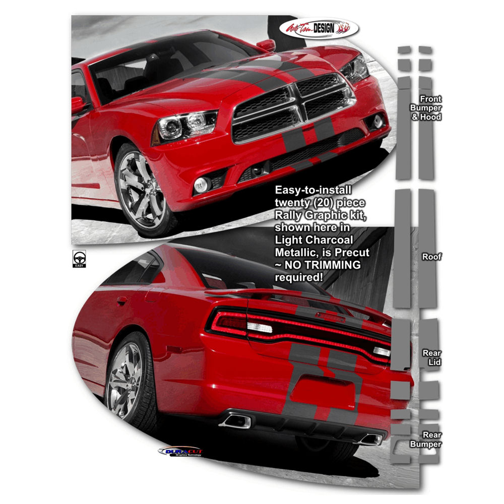 Aufkleber - Rally Stripes (02) 12-14 Dodge Charger SRT8