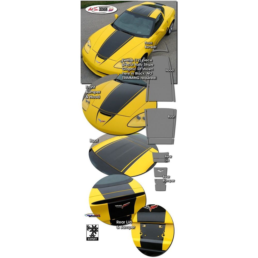 Aufkleber - Rally Stripes (03) 06-13 Chevy Corvette Z06