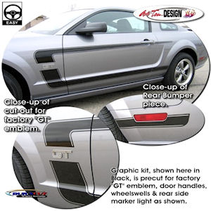 ATD Aufkleber Seitenwand für 2005-2009 Ford Mustang ATD Aufkleber Seitenwand für 2005-2009 Ford Mustang