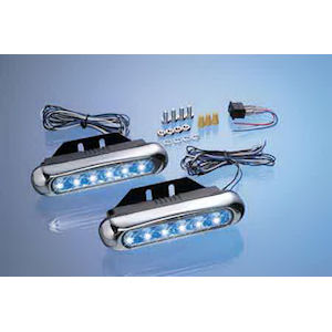 2x Foliatec White/Blue LED Auxiliary Lights (150x35mm)