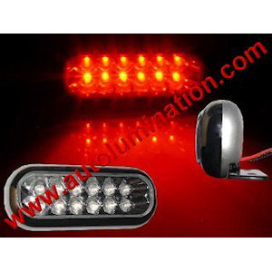 1x LED Auxiliary Light 108x45mm (12x 8mm LED, red) 12V