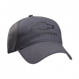 Gray Chevrolet Bowtie Baseball Cap/Hat (Twill & Mesh)