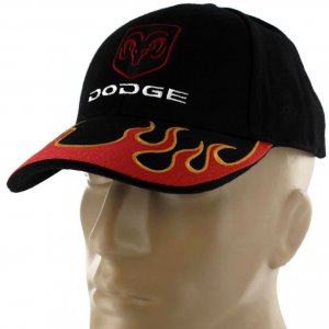 Black Dodge RAM Flames Baseball Cap/Hat