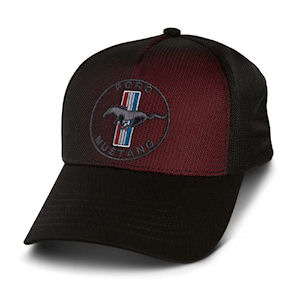 Black Ford Mustang Tribar Mesh Baseball Cap/Hat