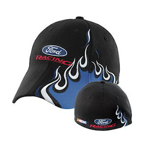 Black NASCAR Ford Racing Slurve Flame Baseball Cap/Hat
