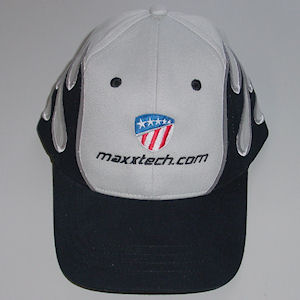 Light Gray MaxxTech Performance Baseball Cap with Flame