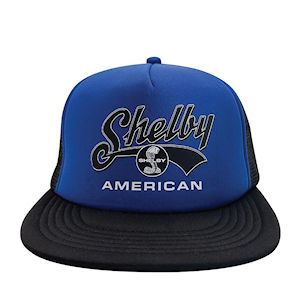 Shelby Flat Bill Hat w/Mesh Baseball Cap (black/blue)