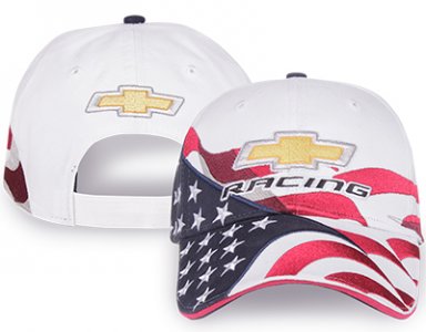 Weiße Chevrolet Bowtie Racing Flag Baseball-Kappe Weiße Chevrolet Bowtie Racing Flag Baseball-Kappe