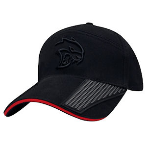 Schwarze Dodge SRT Hellcat Baseball-Kappe (3D Logo)