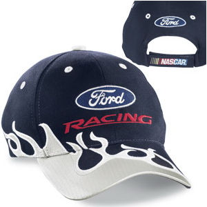 Blaue NASCAR Ford Racing Silver Flame Baseball Kappe