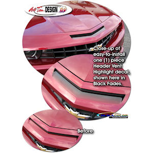 Aufkleber - Motorhaube \(schwarz\) 10-15 Chevy Camaro SS