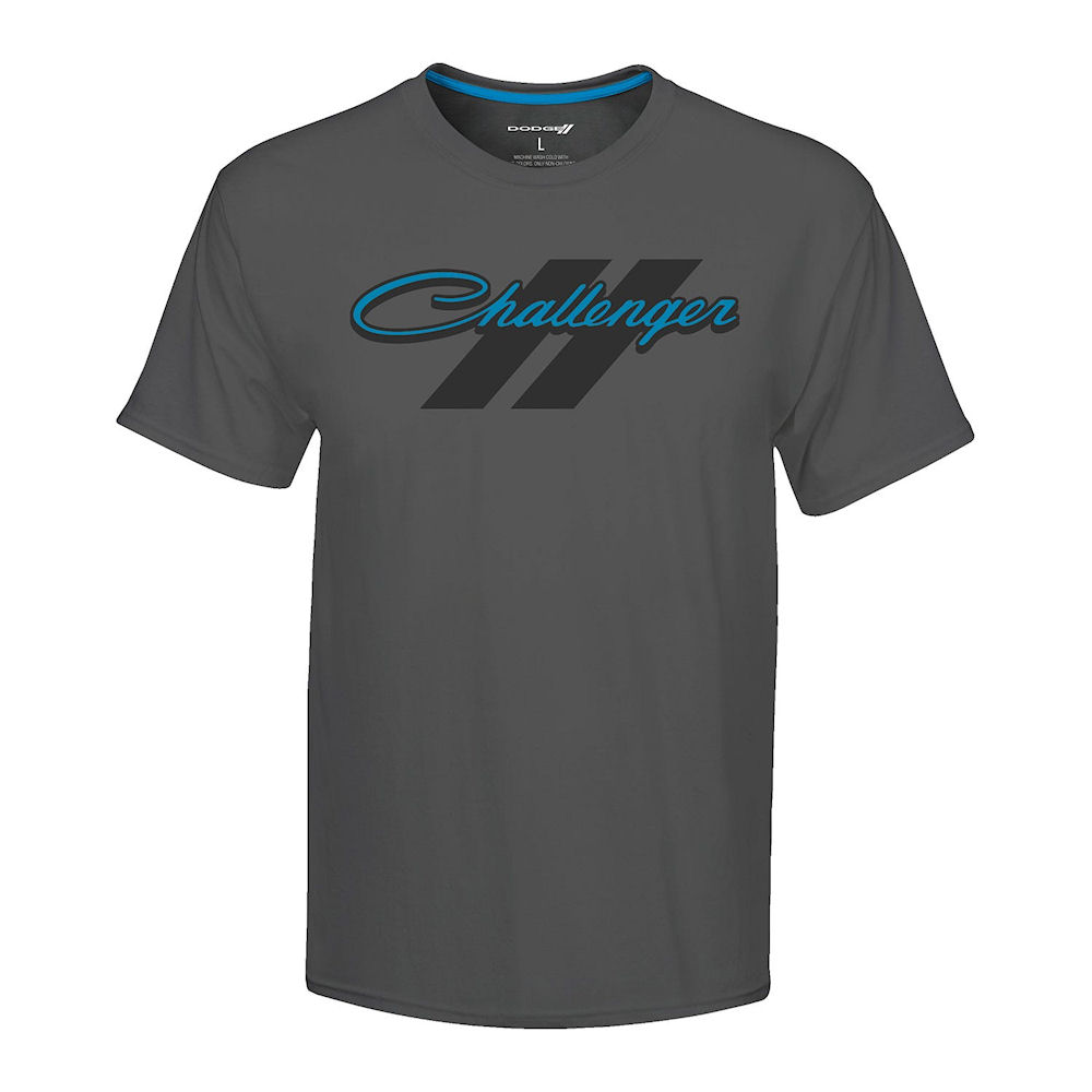 CHALLENGER/L/S BORDER TEE(GRAY/BLACK) Charcoal Gray Dodge Challenger Hellcat Cotton T-Shirt i