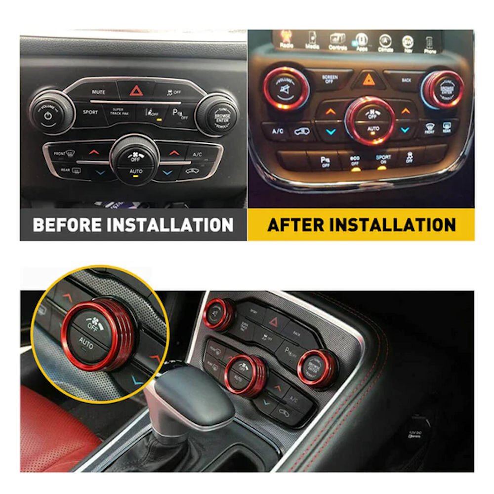 3 Billet Trim Rings for Radio & A/C Control Knobs Dodge