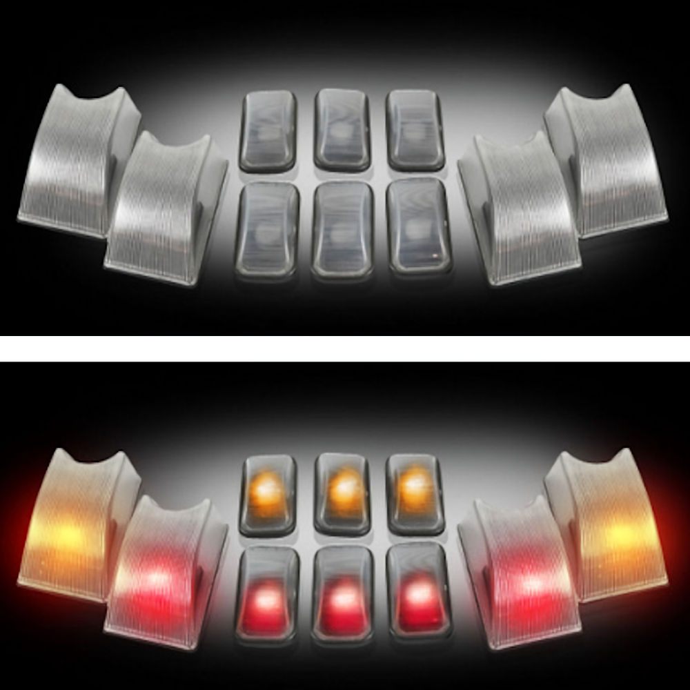 Cab Roof Light Lenses Set LED (clear) 03-09 Hummer H2