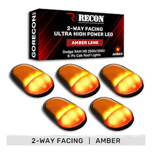 Recon LED Cab Roof Lights (amber) for 2002-18 Dodge RAM
