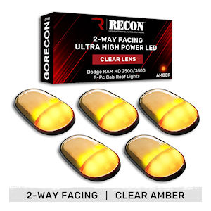 Recon LED Cab Roof Lights (clear) for 2002-18 Dodge RAM