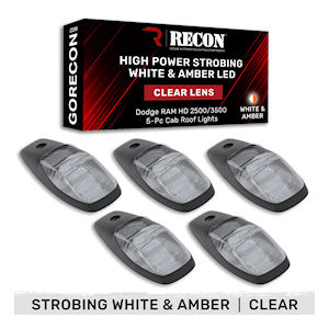 Recon LED Cab Roof Lights (clear) for 2019-26 Dodge RAM