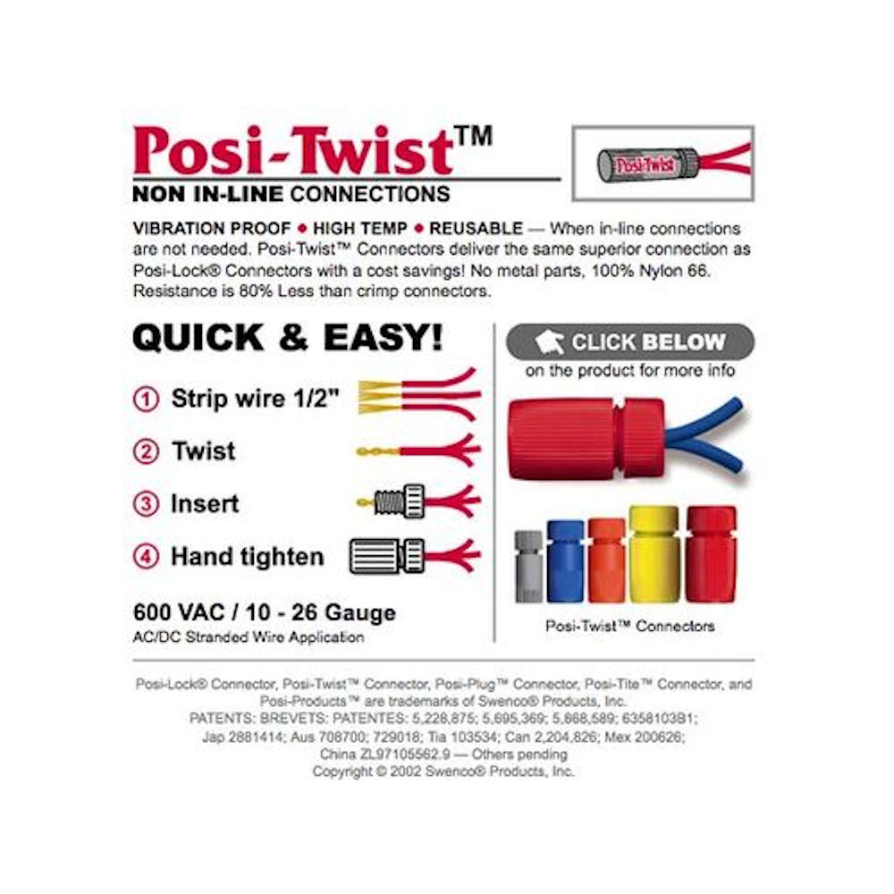 Posi Twist Non InLine Cable Connectors from Posi Products (25 pieces)