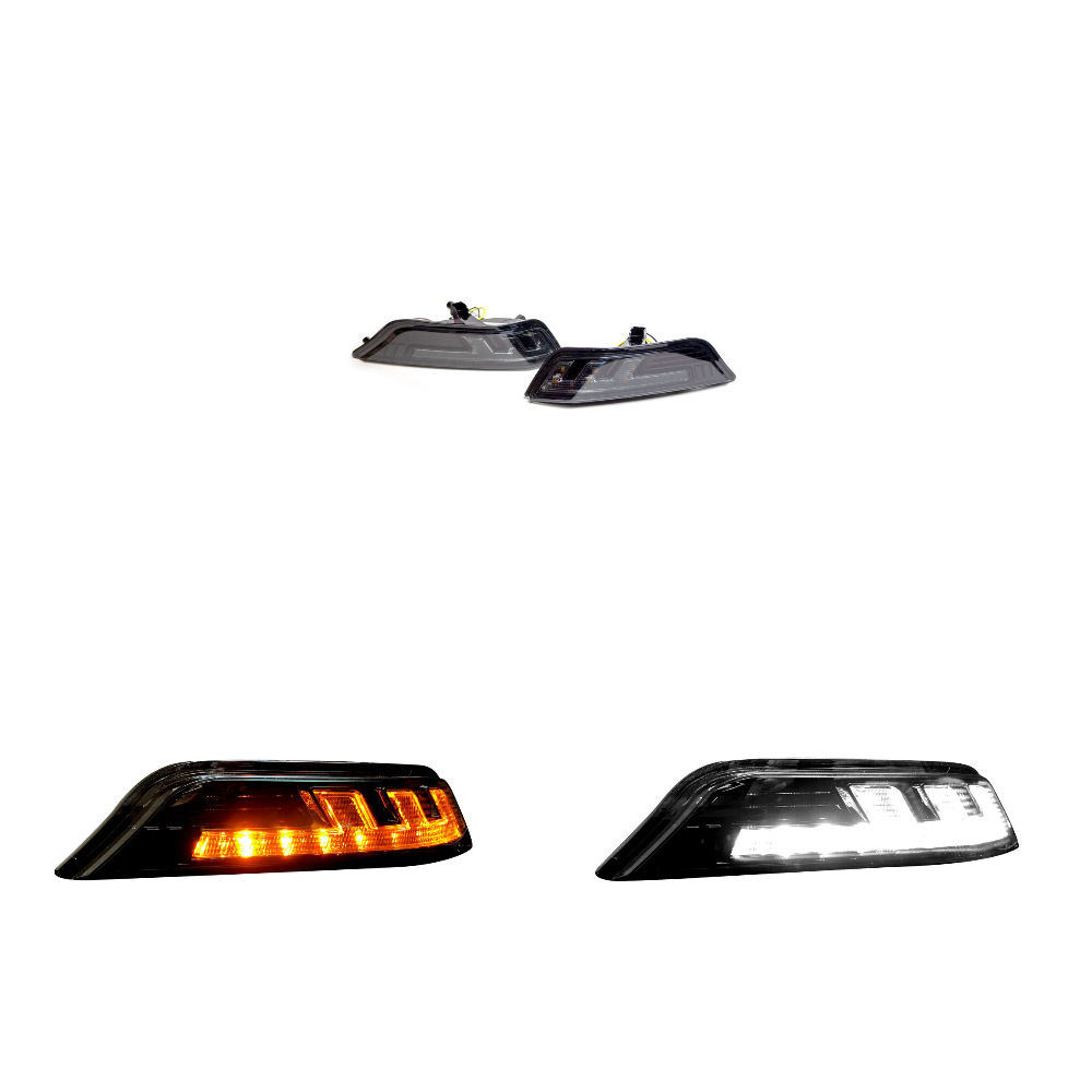 Corner Lights Front LED +DRL (tinted) 15-17 Ford Mustang