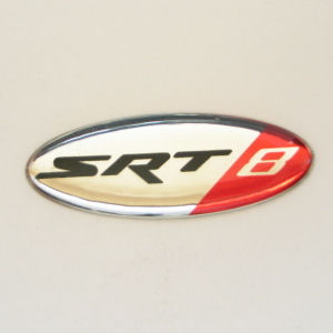 1x 3D Diamond Sticker 2006+ Dodge SRT8 100x34mm Chrome