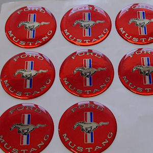 3D Diamond Tribar Sticker 50mm (red) for Ford Mustang