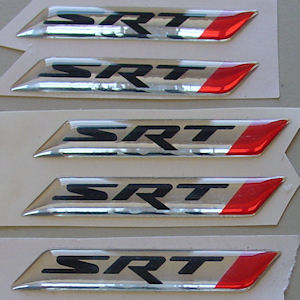 1x 3D Diamond Sticker 2004+ Dodge SRT 65x11mm (Chrome)