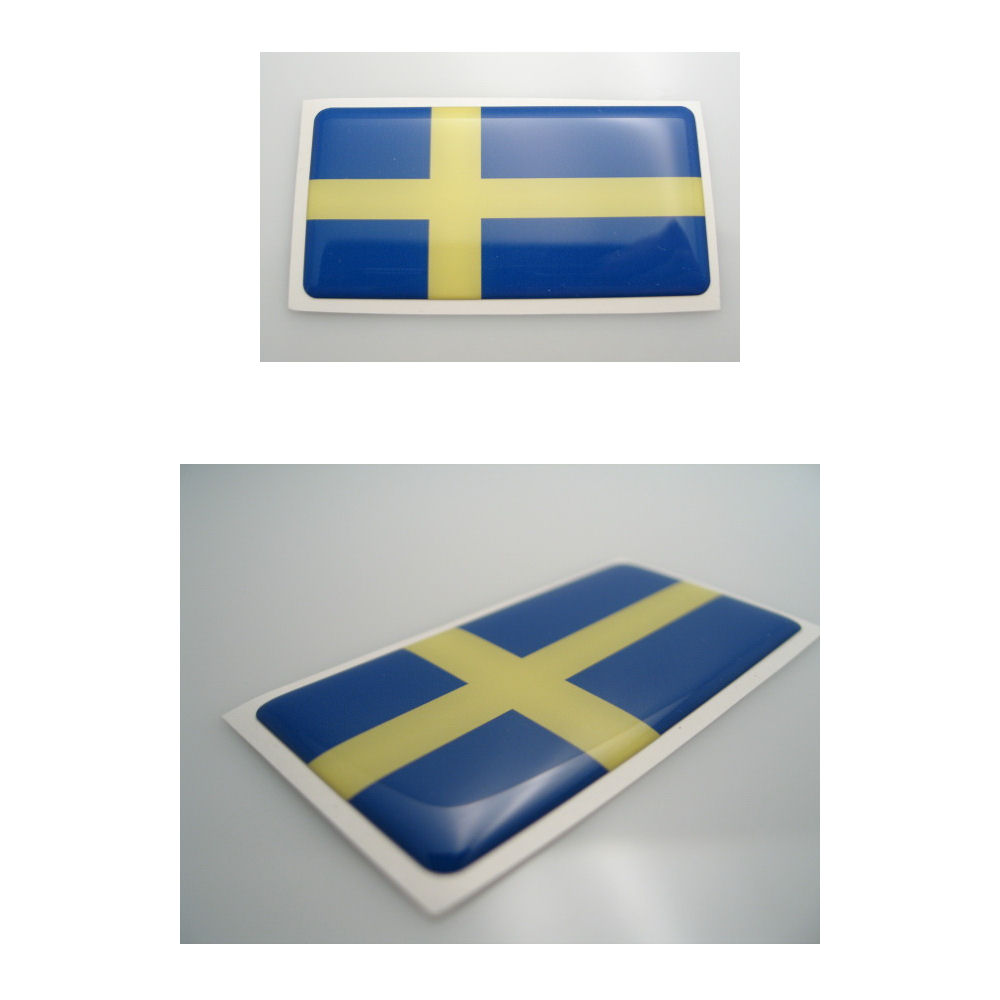 Decal - 3D Diamond (70x35mm) Sweden Flag/Banner
