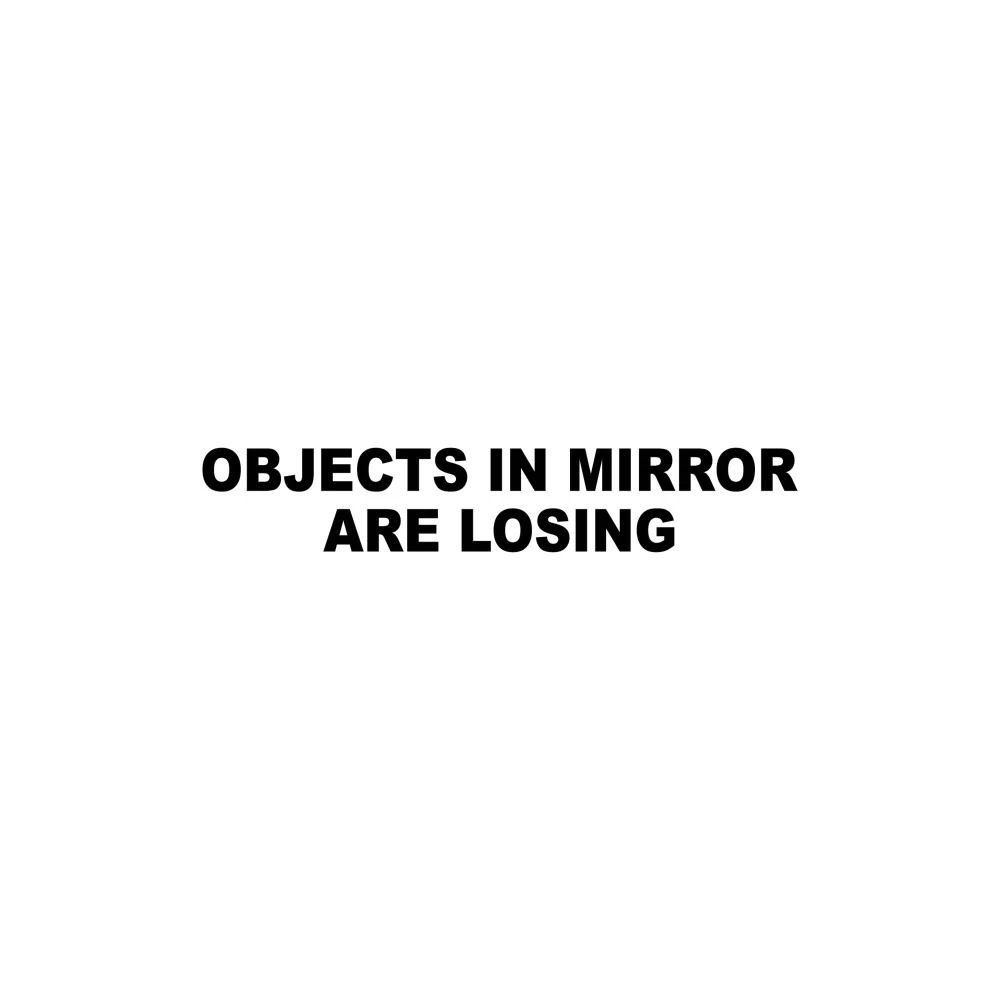 Decal - Rear View Mirror (black) Objects in Mirror