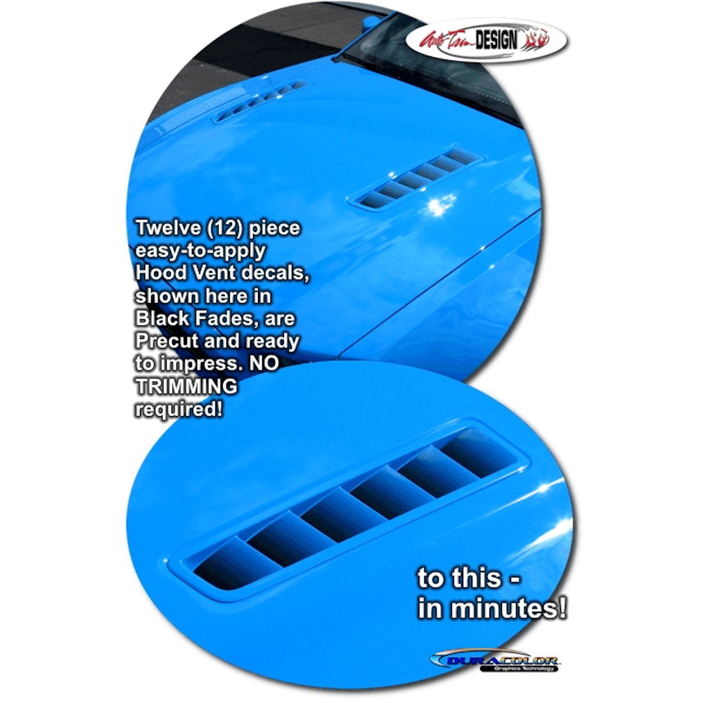Decals - Hood Vents Graphic (black) 13-14 Ford Mustang