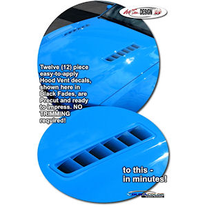 ATD Decal Kit Simulated Hood Vents 13-14 Ford Mustang