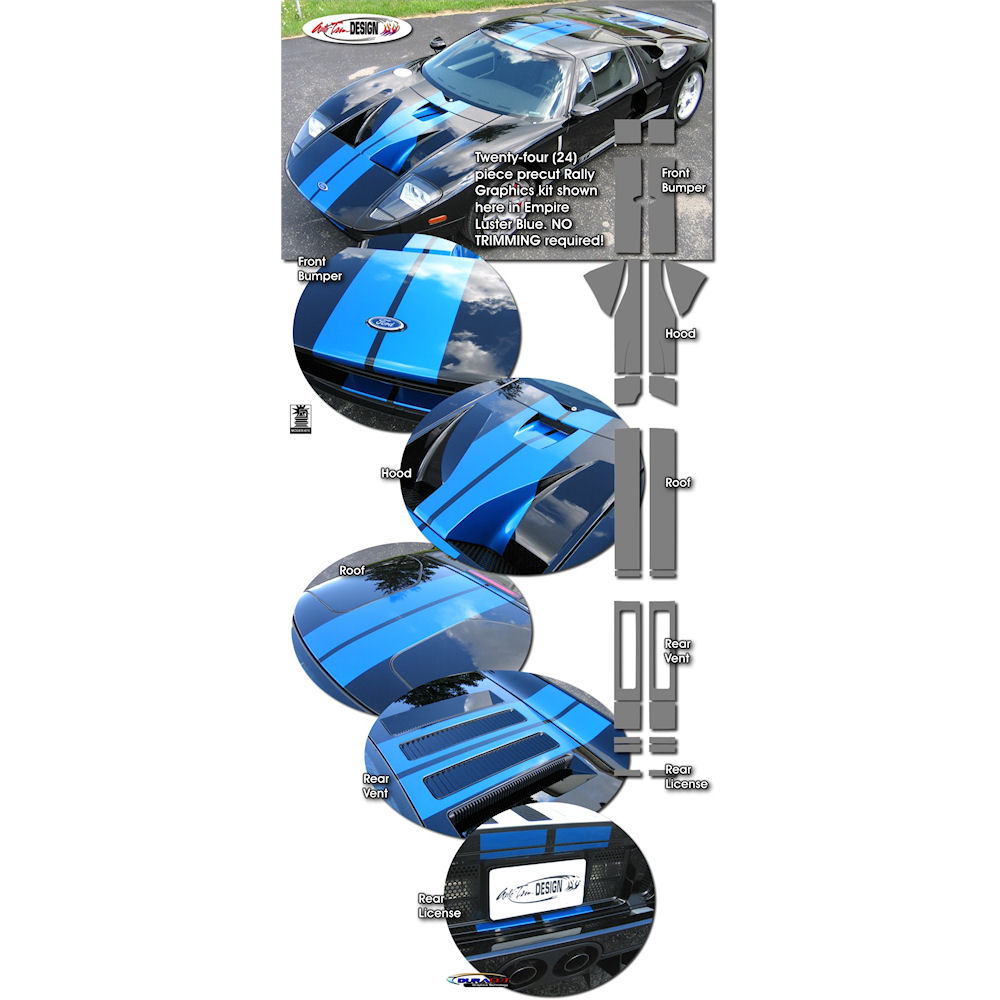 Decals - Rally Stripes (01) 05-06 Ford GT