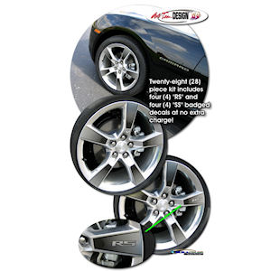 4x Decals for OEM Factory Wheels for 10-12 Chevy Camaro