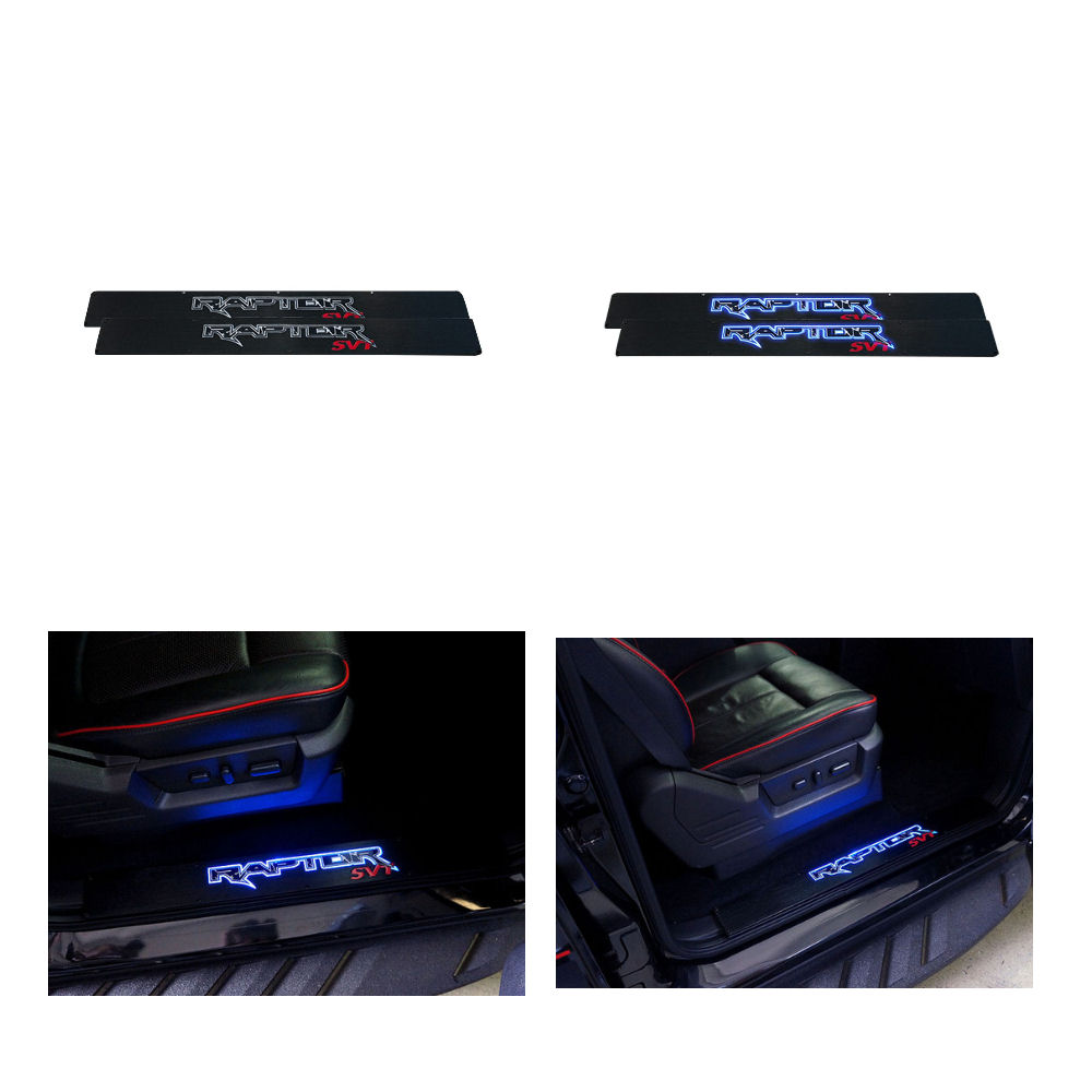 Black Billet LED Door Sill Plates Recon 20092014 Ford F150 Raptor