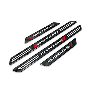 Carbon Door Sill Protector Plates 2010-24 Dodge Rhombus