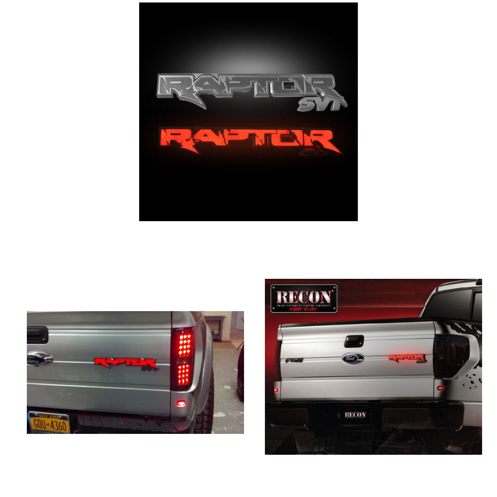 Emblem - Heckklappe OLED (rot) 09-14 Ford F150 Raptor
