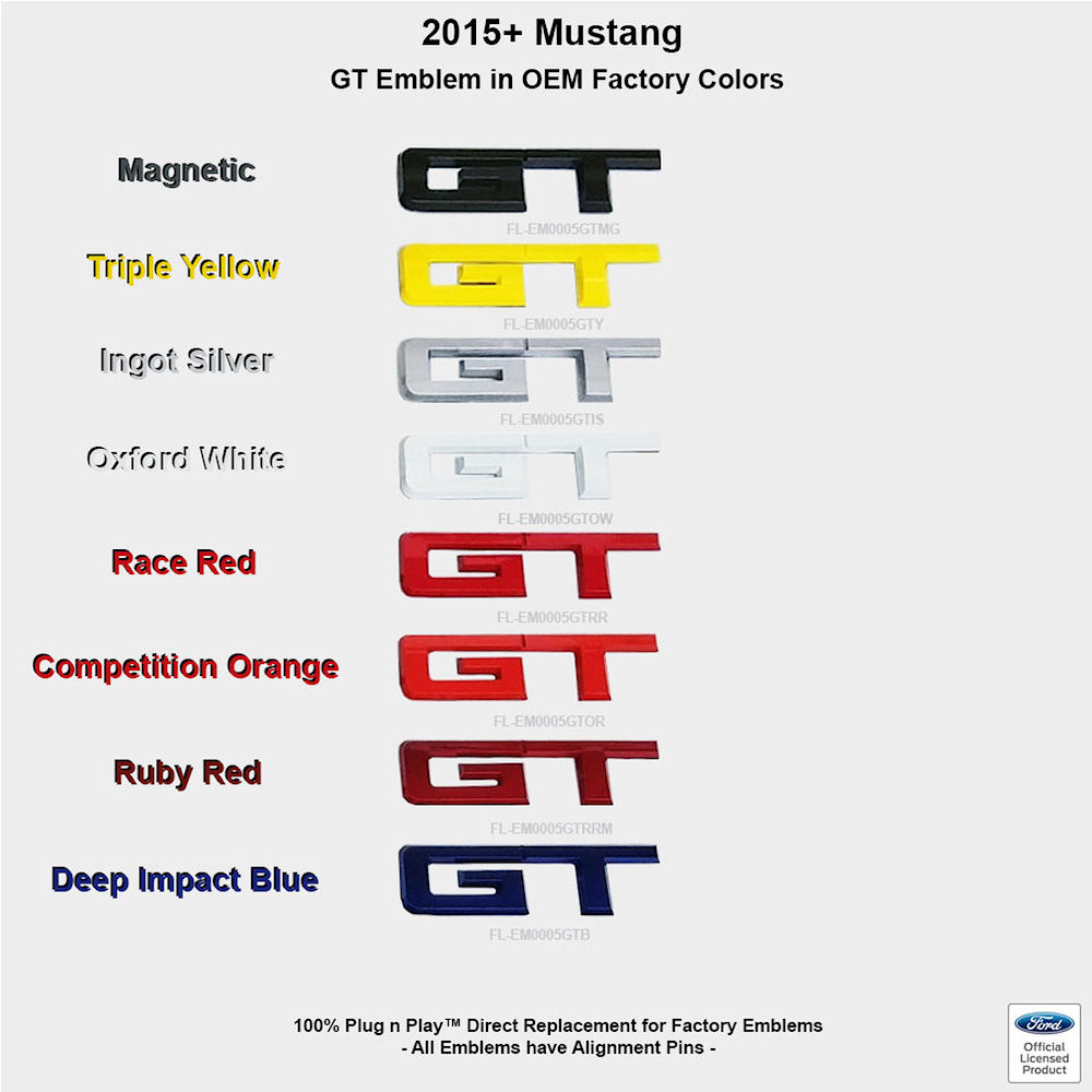 Emblem - Heckklappe (Wagenfarbe) 15-22 Ford Mustang GT