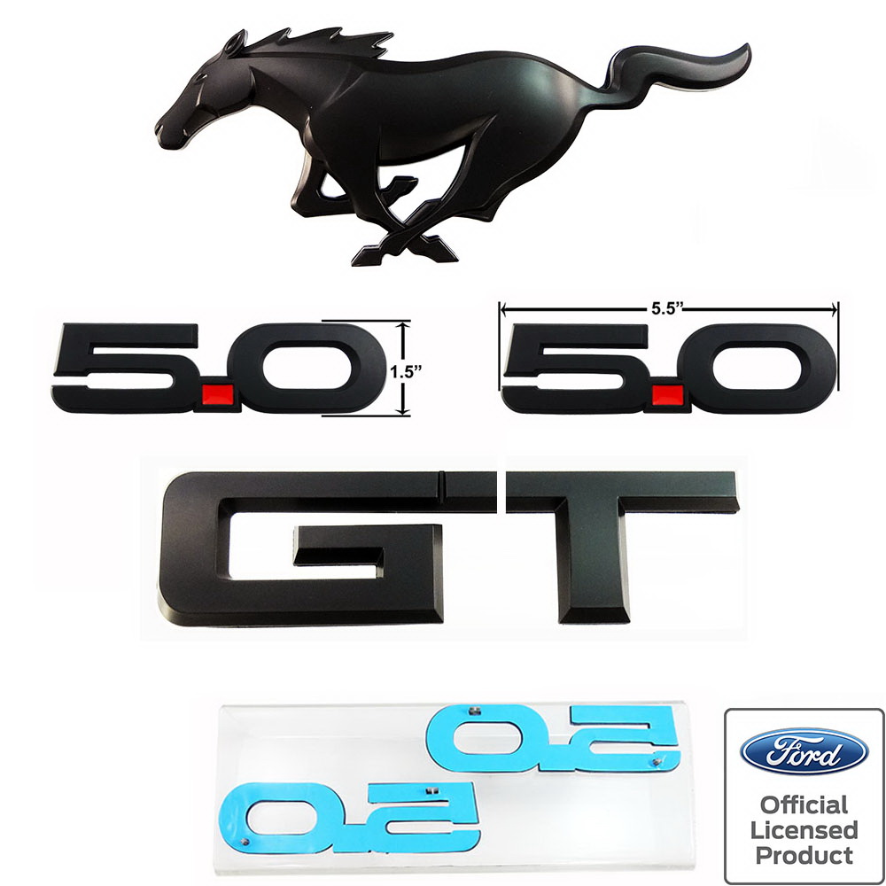 Billet Emblem Package ABS (gloss black) for 2015-2022 Ford Mustang GT